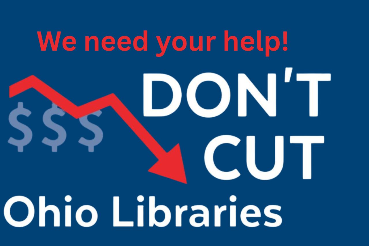 Don't cut ohio libraries red arrow going down over dollar signs