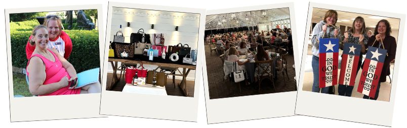 polaroid style photos of Friends events