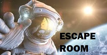 picture of an astronaut with words Escape Room