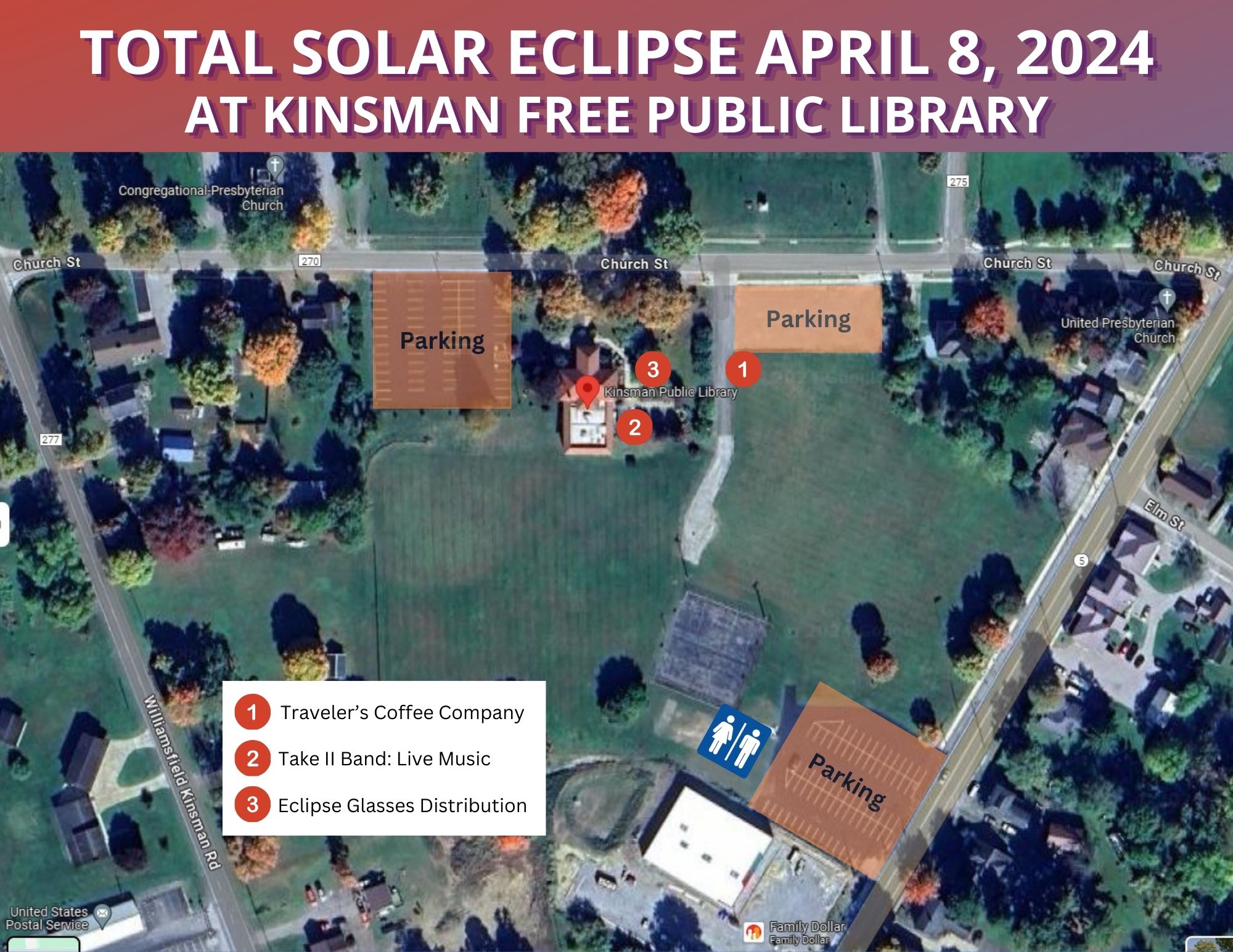 parking map showing arial view of Kinsman