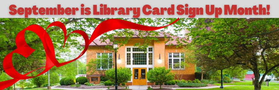Library Card Sign Up banner with heart