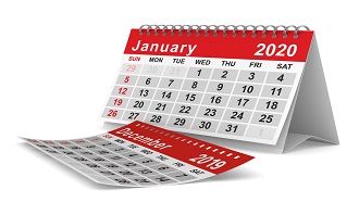 Image of a red and white calendar