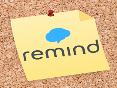 remind text notifications logo on a sticky note