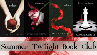Summer Twilight Book Club written over the book jackets for the 4 twilight series books