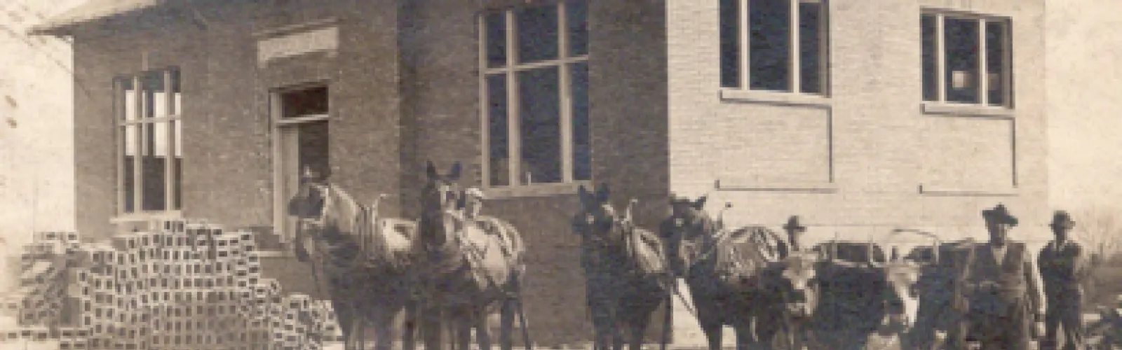 Construction of the Library circa 1913.